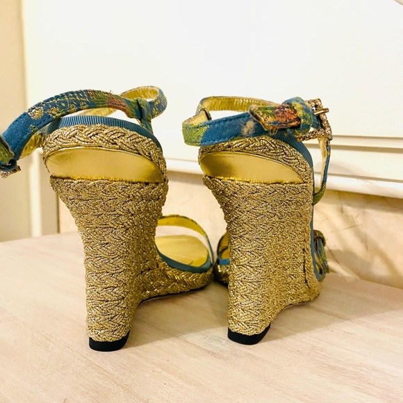 LAUNDRY by Shelli Segal Rhinestone and GOLD braided High Heel Sandals - Picture 4 of 12